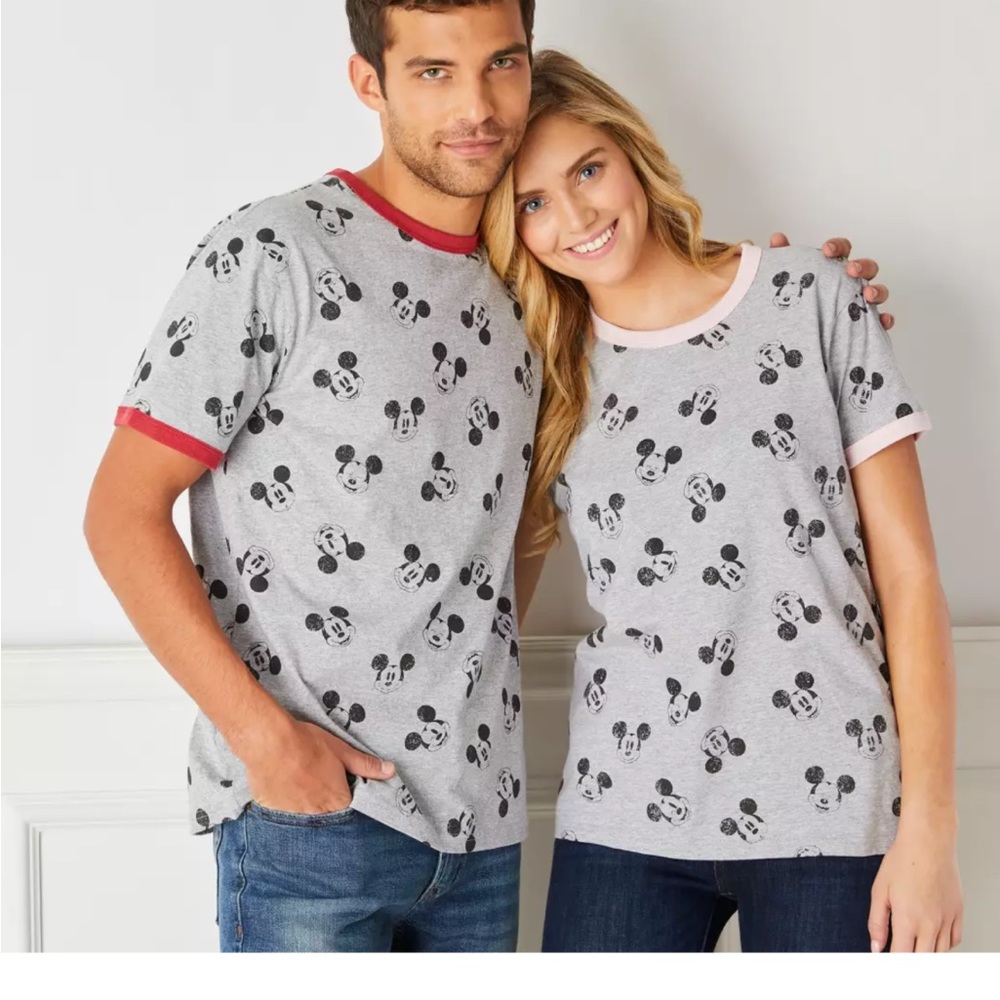 Couple Mickey Mouse Allover Ringer T-Shirt for Women and Man. ///Fixed Price///